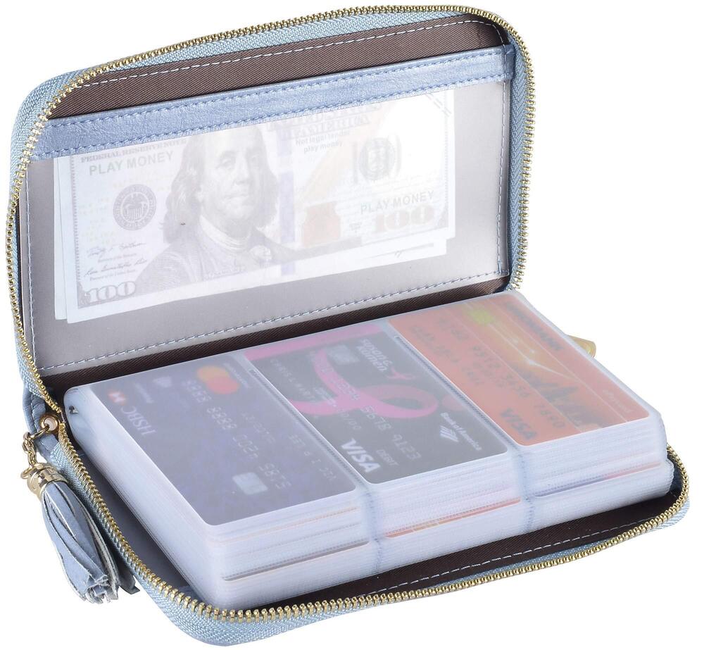 1135 Credit Card Holder Wallet RFID Leather Small ID Card Case60 Card Slots